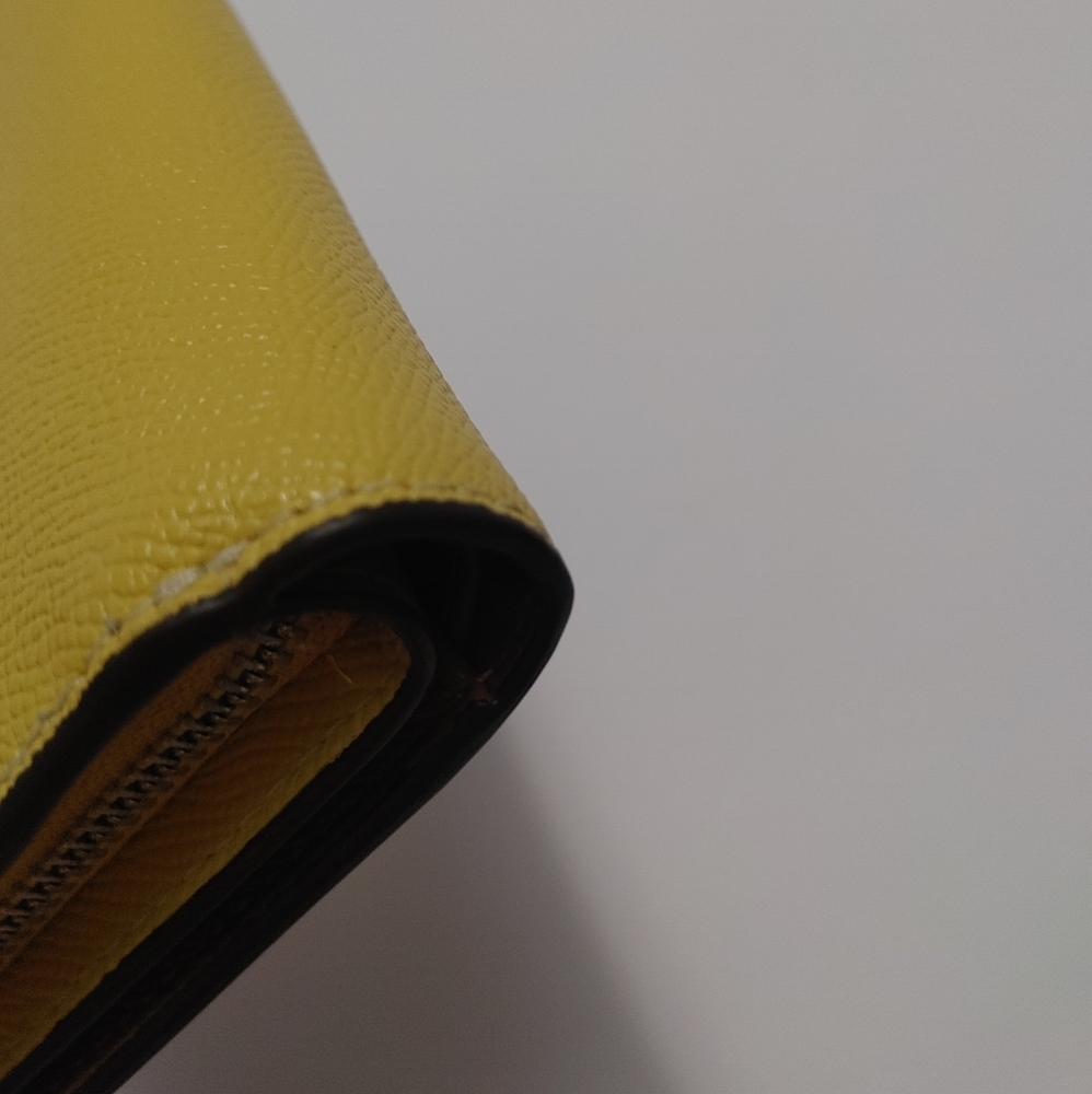 Coach Medium Corner Zip Wallet Yellow/Silver - Picture 6 of 13